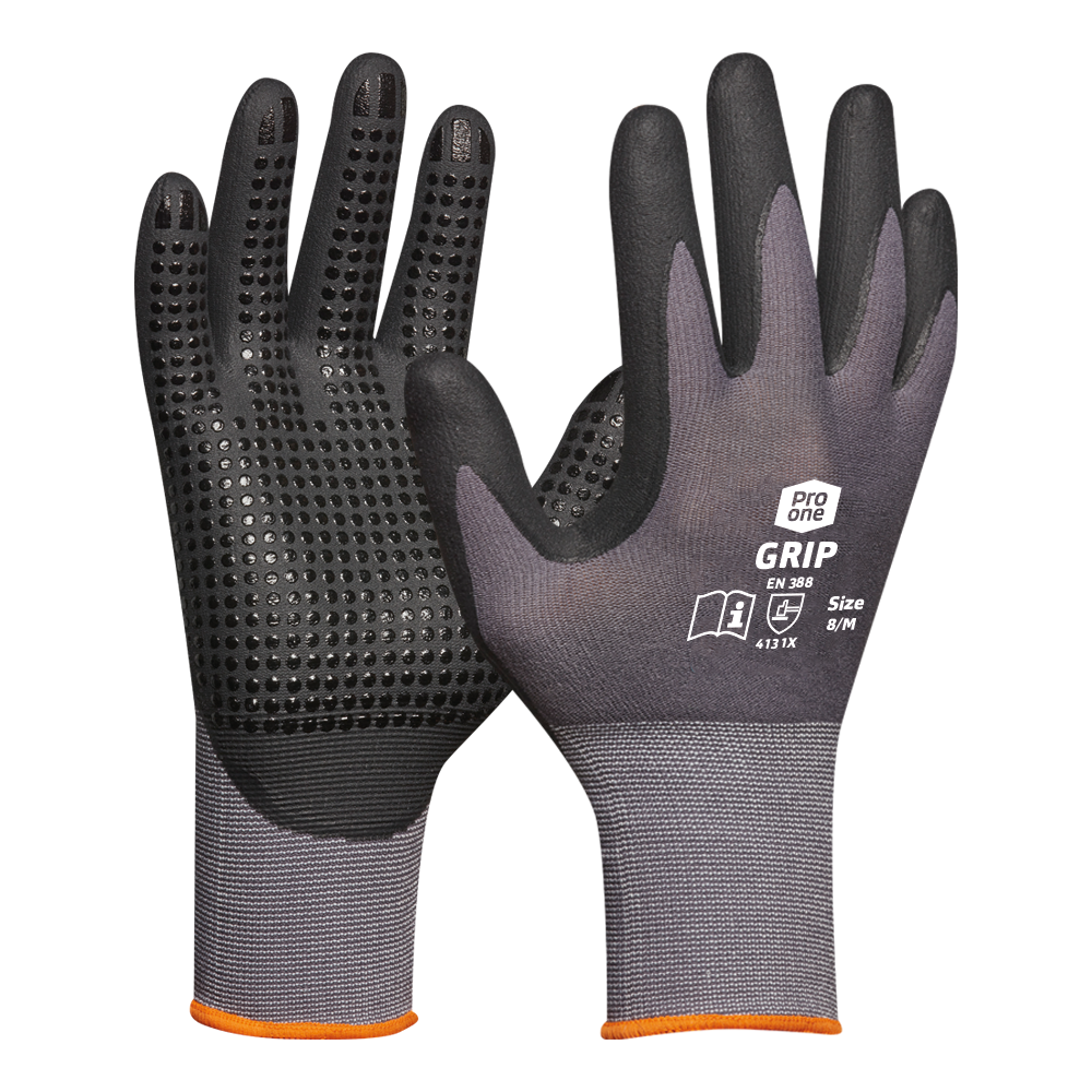 Guanti U power Valzer elasticizzati grigio nero XL
