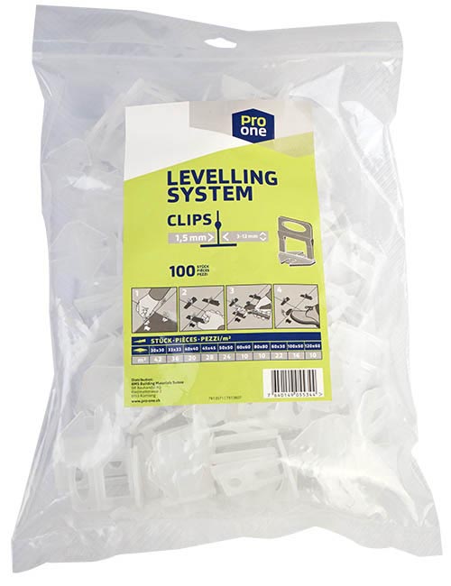 ProOne Leveling Clips 100x 1,5 mm, 3-12 mm