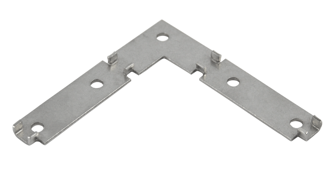 Équerre plate RELO F L80 x l80 x h1,5 mm | 15 mm vis comprises