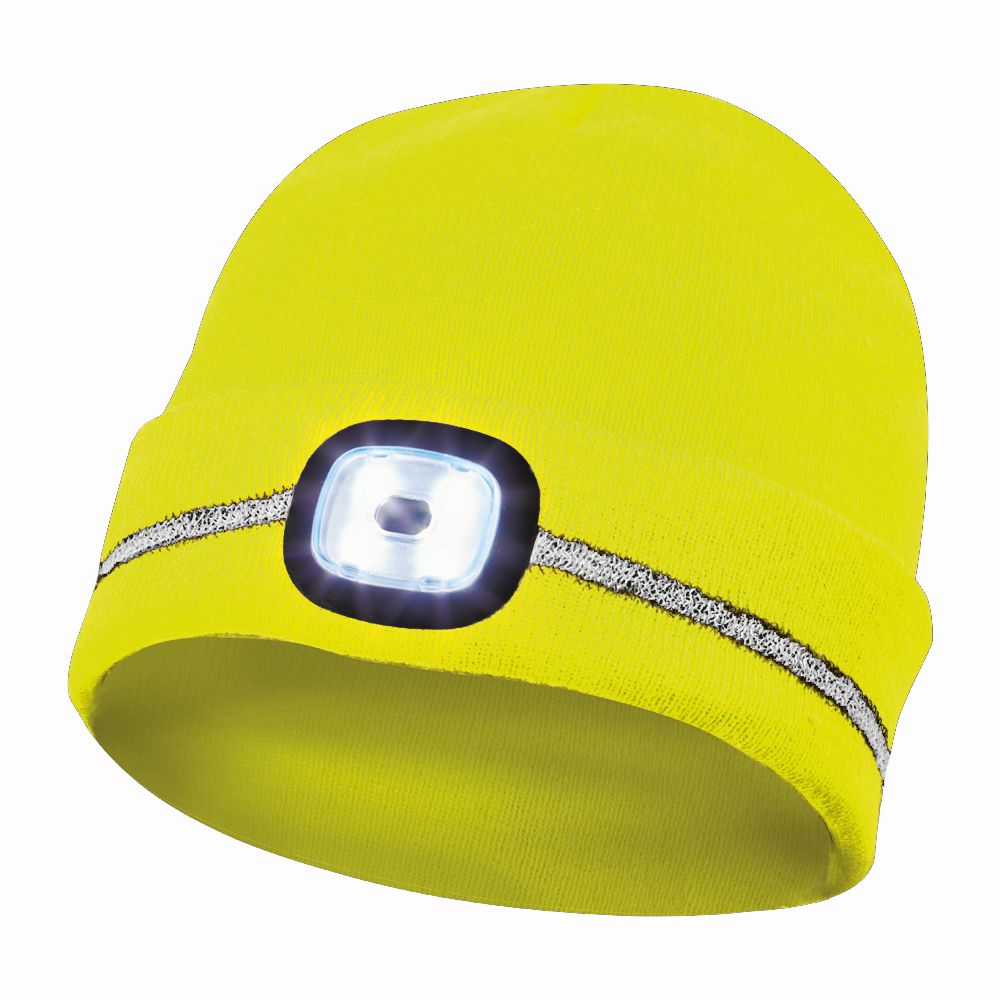 GEBOL Berretto invernale LED giallo con strisce riflettenti