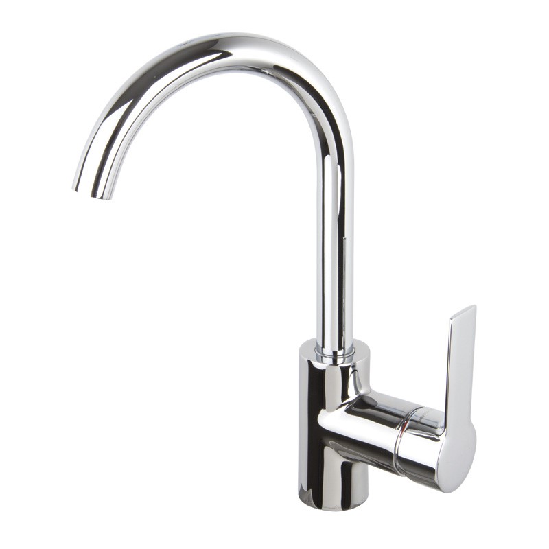 RR miscelatore per lavabo Ziro Alto, S 155 mm altezza bocca 226 mm bocca girevole senza piletta cromato