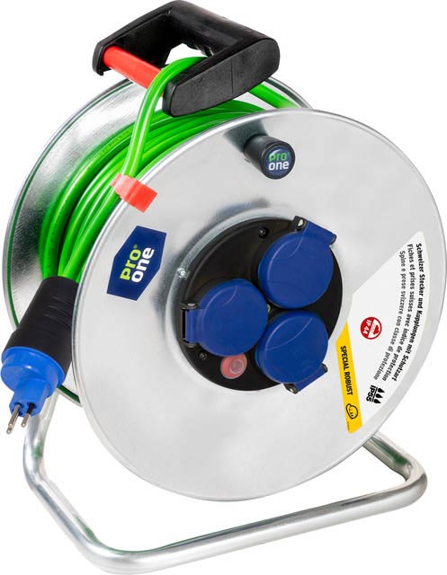 ProOne bobina avvolgicavo KR33 Outdoor 230V 50m IP55, verde
