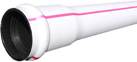 TI Symalit tubo proteggi cavo chiaro 72 x 60 x 5 ml. con manicotto e guarnizione, strisce rosse