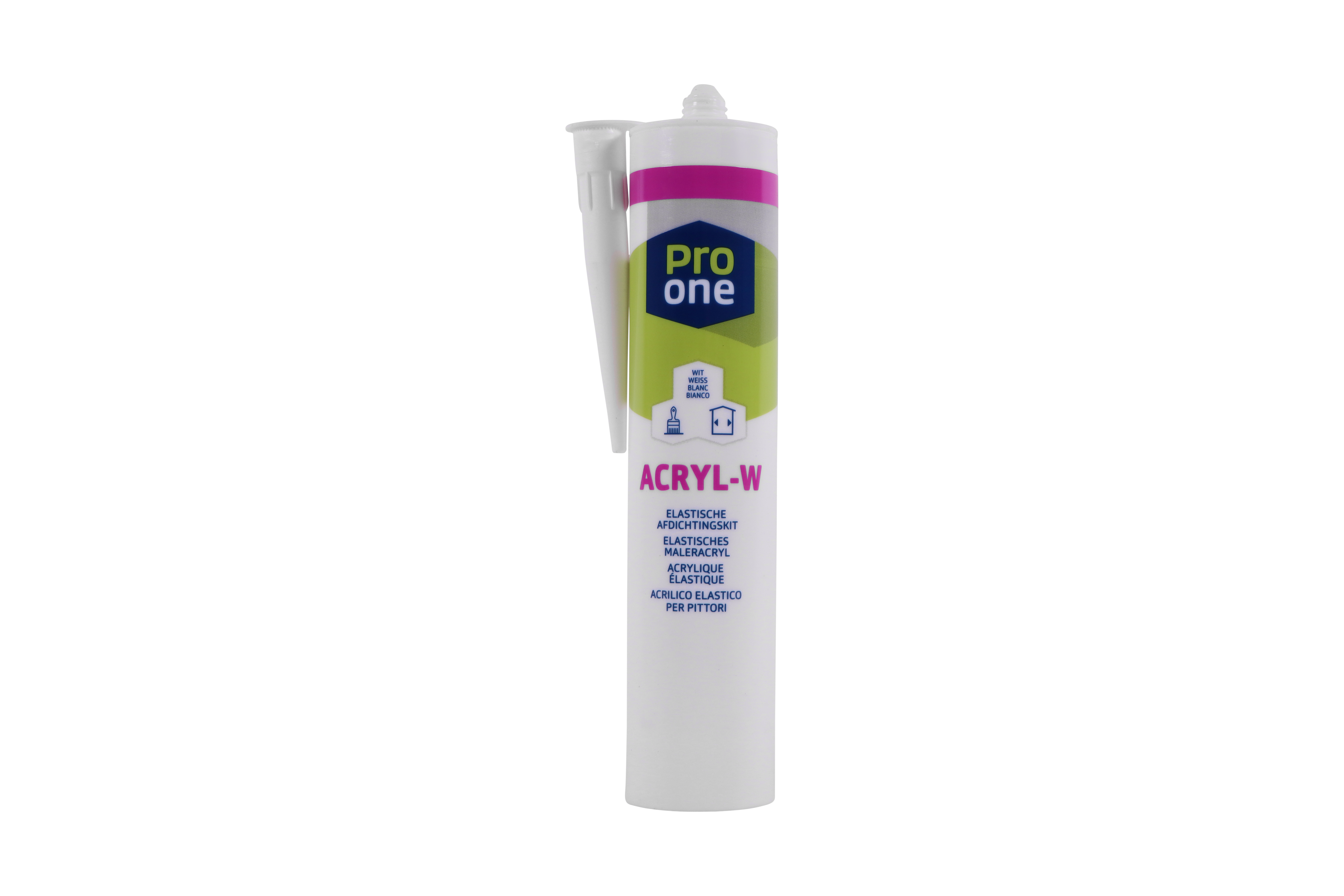ProOne Acrilico elastico per pittori biancocartuccia à 310 ml RAL 9003