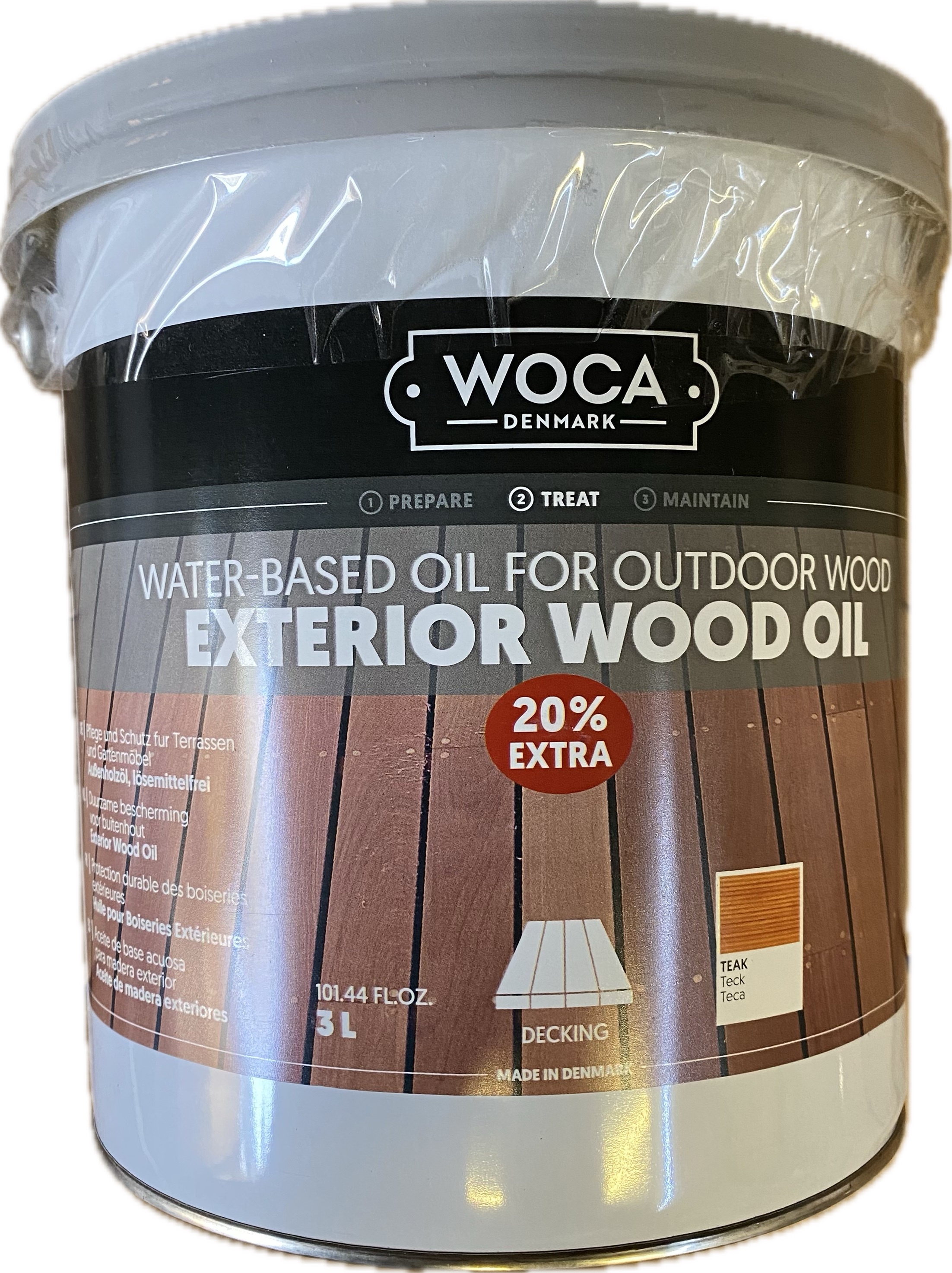 WOCA Exterior Oil Teak (huile extérieure) est une huile spéciale à base d’eau contenant des huiles végétales, développée pour le traitement de base et l’entretien de toutes les essences de bois en extérieur, y compris le teck. Il offre une protection efficace contre les intempéries et le grisonnement.