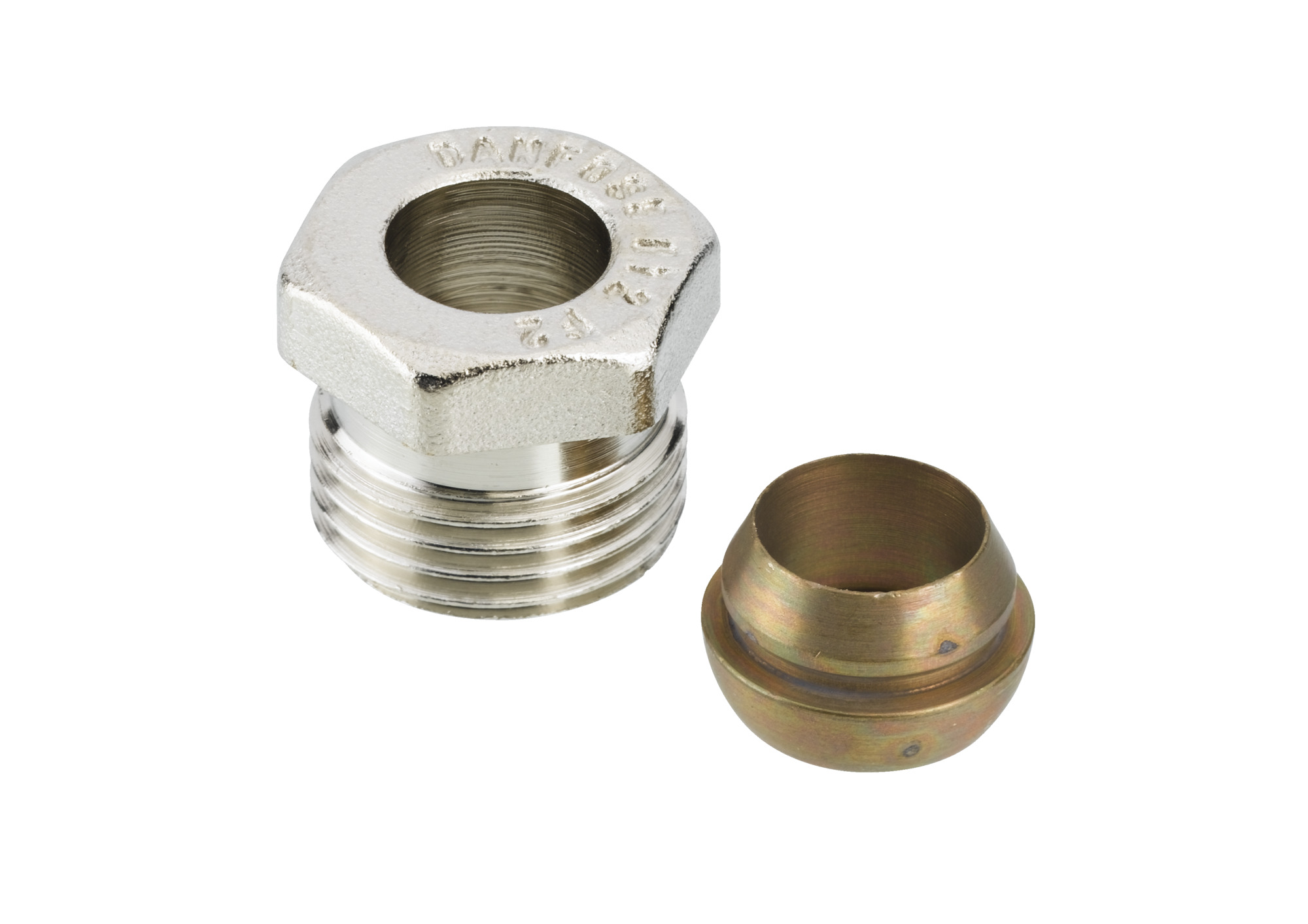 Danfoss Bague de serrage R 3/8" et 1/2" filetage mâle sur 10 - 16 mm, pour tubes en acier et en cuivre (10pcs.)