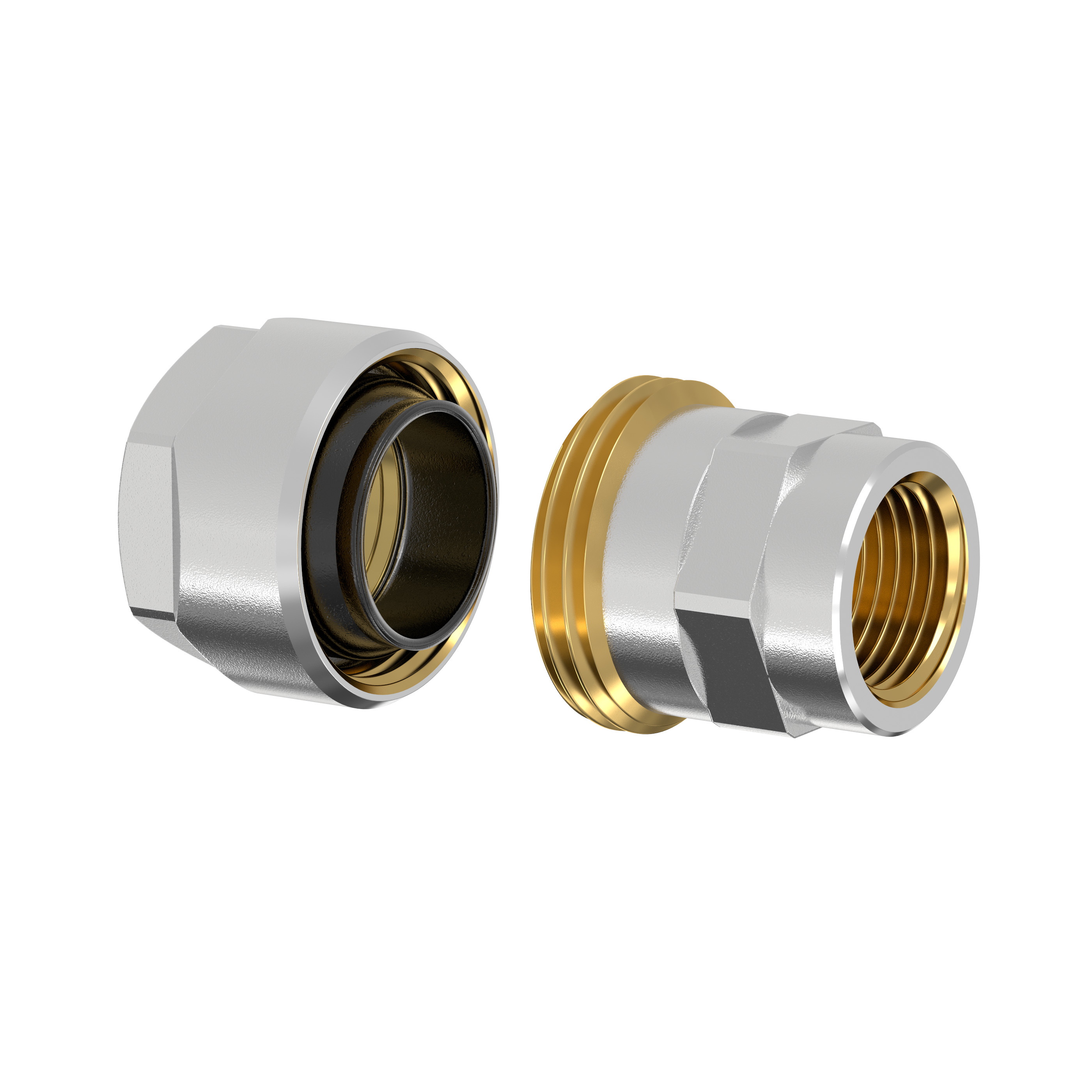 Informations sur l'article
Description Adaptateur Plus filetage femelle
Modèle Adaptateur Simplex Plus filetage femelle
Caractéristiques techniques
Température de service max.: Temp. permanente de 110 °C, 130 °C de pointe
Pression de service max.: 10 bars
Medium de fonctionnement: Chauffage de l’eau conformément à la norme VDI 2035, eau potable* conformément à l'ordonnance allemande sur l'eau potable (TrinkwV), eau avec max. 50% de propylène glycol (*certification DVGW en tant que connecteur de serrage en laiton pour tubes en acier galvanisé conformément à DIN EN 10255 et DIN EN 10240 pour utilisation avec eau froide, numéro d'enregistrement DW-8511CR0167)
Plage de pression nominale: PN 16
Tubes adaptés
EN 10255 M - Tube en acier fileté (medium)
EN 10255 H - Tube en acier fileté (lourd)
Matériaux
Joint: EPDM (autorisé pour l'eau potable conformément à la DVGW)
Écrou, embout fileté, support, anneau de serrage: Laiton (matériaux adaptés à l'hygiène de l'eau potable conformément à la recommandation UBA)
Anneau de câblage: Acier inoxydable (matériaux adaptés à l'hygiène de l'eau potable selon la recommandation UBA)
Les pièces qui entrent en contact avec de l'eau potable sont en laiton auto-fini.

Serrages et joints en serrant l'adaptateur sur le tube.
Principe de serrage - serrez jusqu’à ce soit fermement serré
