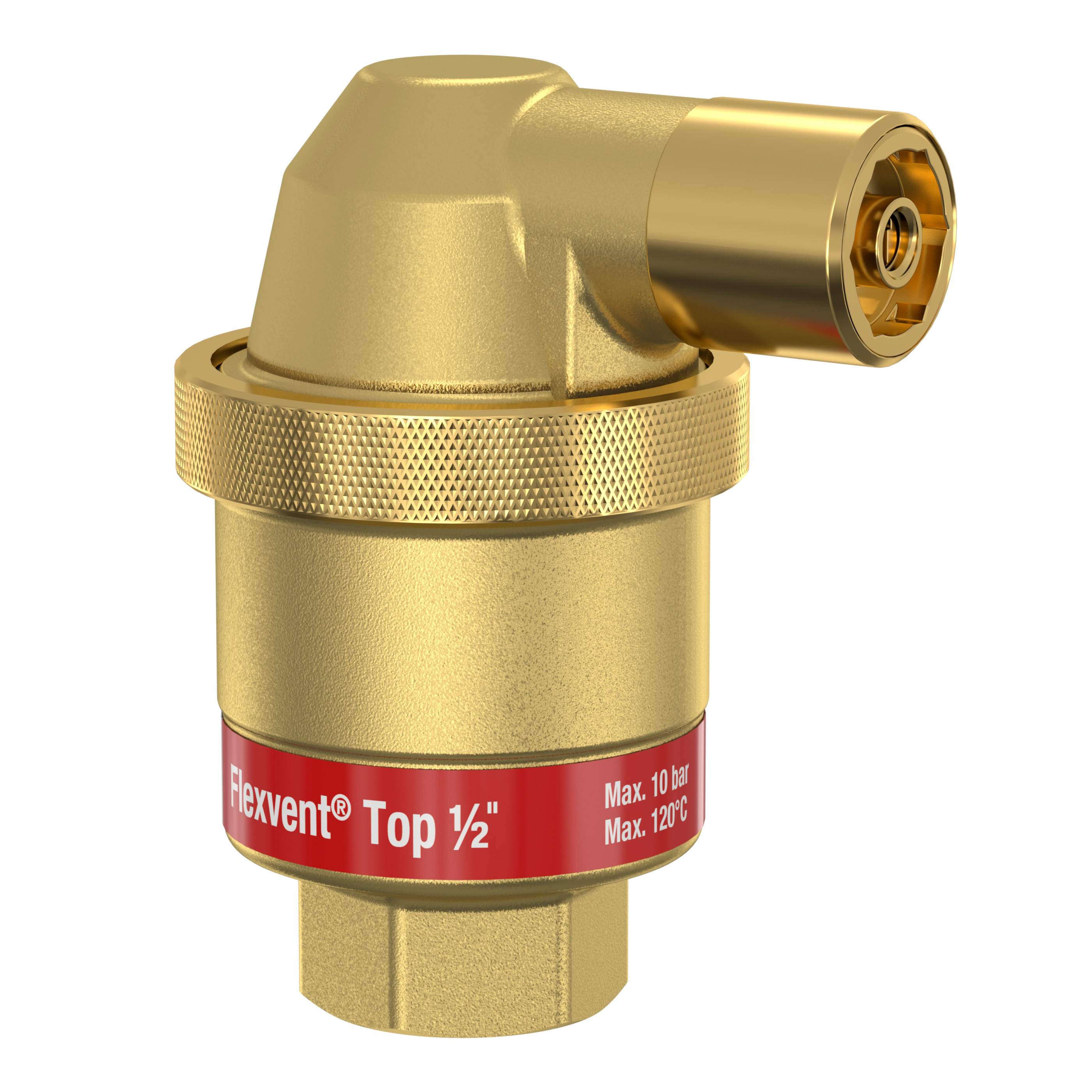 Informations sur l'article
Description Flexvent Top R3/8" blanc/laiton
Modèle Flexvent Top
Dimensions Ø [mm] 54, H. [mm] 86
Raccord R 3⁄8" (9003292) Rp 1/2" (4580682)
Dispositif d'arrêt oui (9003292) non (4580682)
Caractéristiques techniques
Températures de service min./max.: -10 °C / 120 °C.
Pressions de service min./max.: 0,2 / 10 bar.
Convient pour un ajout d'antigel à base de glycol jusqu'à 50 %.
Convient pour un ajout d'antigel à base de éthanol jusqu'à 30%.