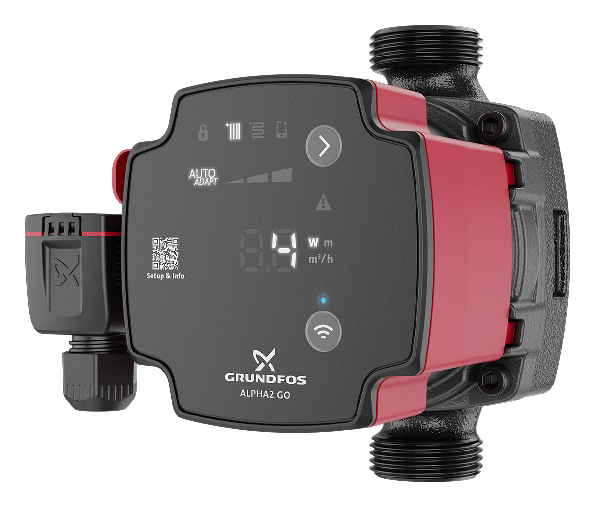 Le circulateur à haut rendement ALPHA2 GO est conçu pour être utilisé dans les installations de chauffage et de climatisation. Connectez-vous à l'application Grundfos GO via le Bluetooth intégré pour bénéficier d'une configuration guidée et de fonctions s