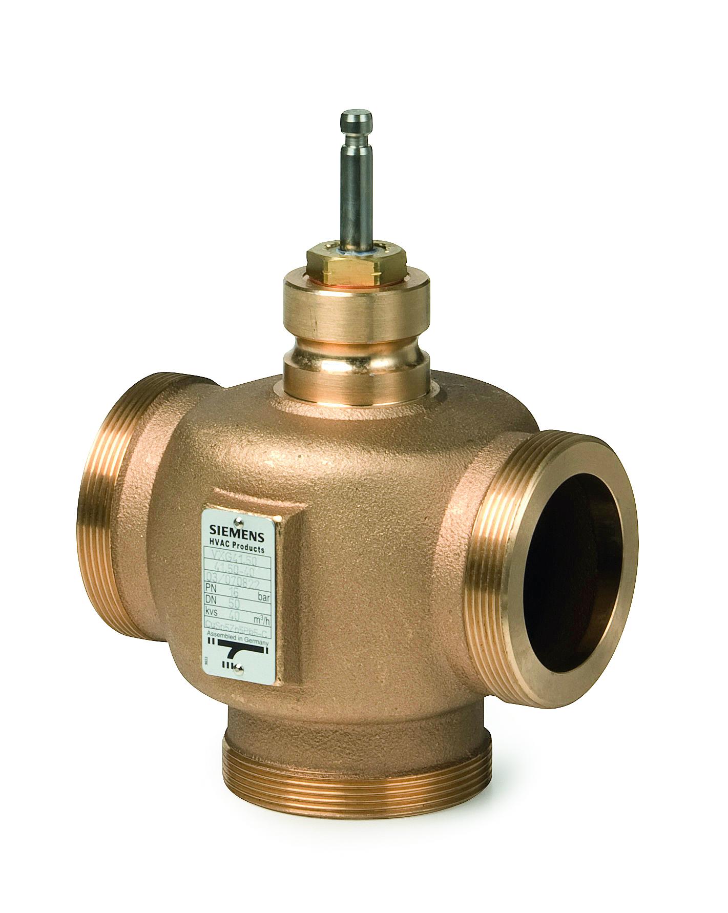 Vanne à trois voies Siemens VXG 41.20 DN20/1/14", Kvs 6.3m3/h, PN16, bronze