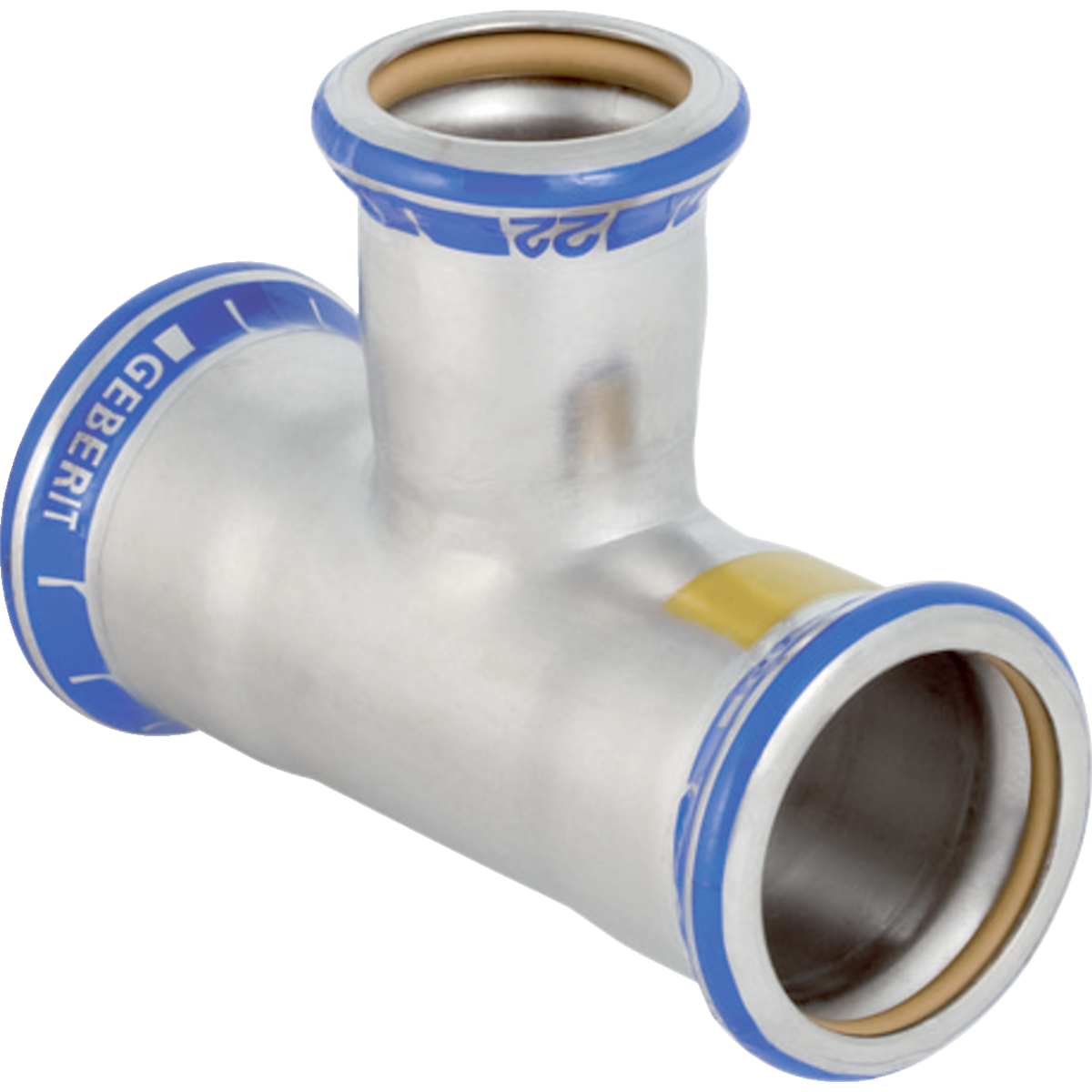 Té réduit Geberit Mapress acier inoxydable (gaz): d54mm d1=42mm d2=54mm
Traits:
- Manchon à sertir avec bouchon de protection jaune
- Marqué en jaune
- Non serti non étanche
- Indicateur de sertissage
- Joint d'étanchéité en HNBR jaune
- Sans silicone
Usage:
- Pour biogaz
- Pour gaz liquéfiés
- Pour gaz naturels