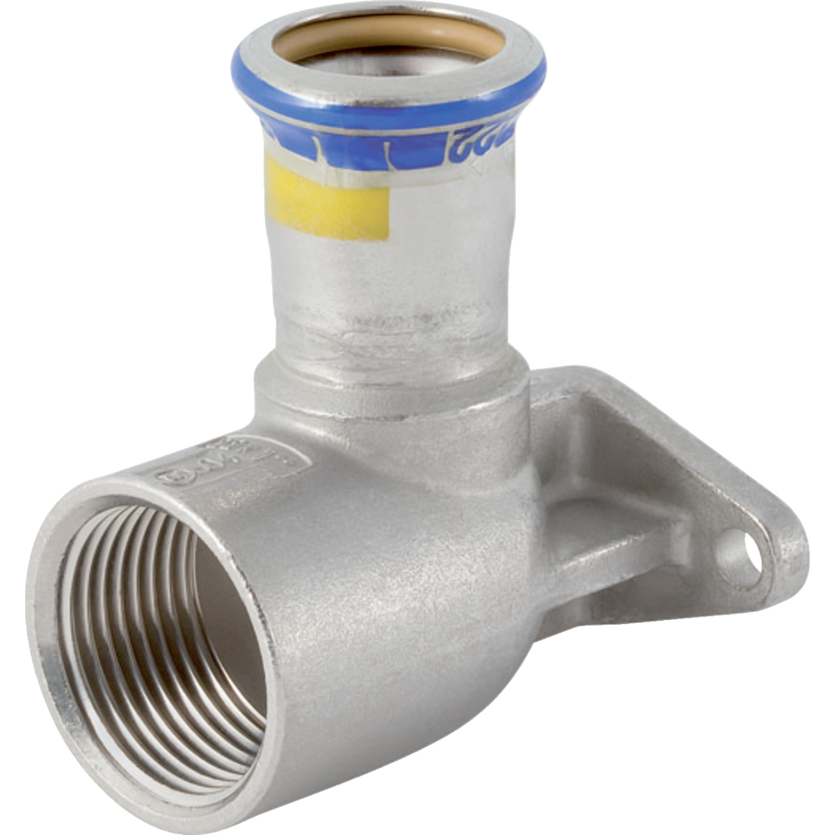 Equerre de raccordement 90° Geberit Mapress acier inoxydable déportée, cercle de perçage 50 mm (gaz): d22mm Rp1" L1=5.8cm
Traits:
- Non serti non étanche
- Deux points de fixation pour cercle de perçage ø 50 mm
- Marqué en jaune
- Manchon à sertir avec bouchon de protection jaune
- Indicateur de sertissage
- Joint d'étanchéité en HNBR jaune
- Sans silicone
Usage:
- Pour gaz liquéfiés
- Pour biogaz
- Pour le raccordement de compteurs à gaz monotubes et bitubes
- Pour gaz naturels