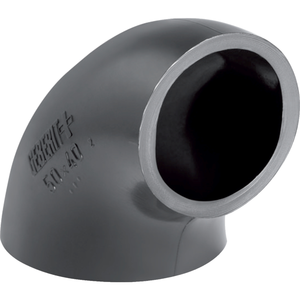 Coude 90° Geberit PE réduit, sans branche: 90° d50mm d1=40mm