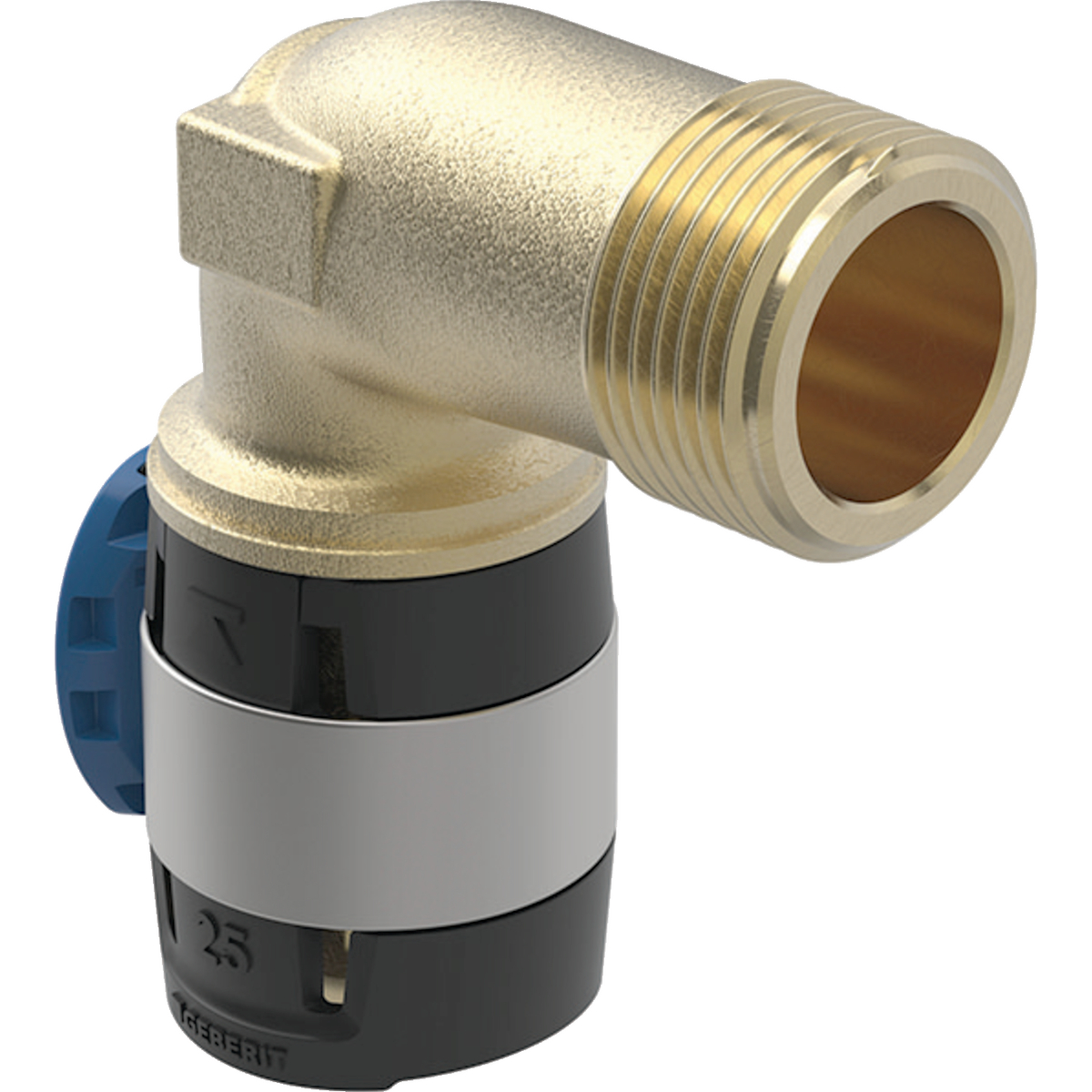 Coude intermédiaire 90° Geberit FlowFit avec filetage extérieur, long: d=16mm, R=1/2"