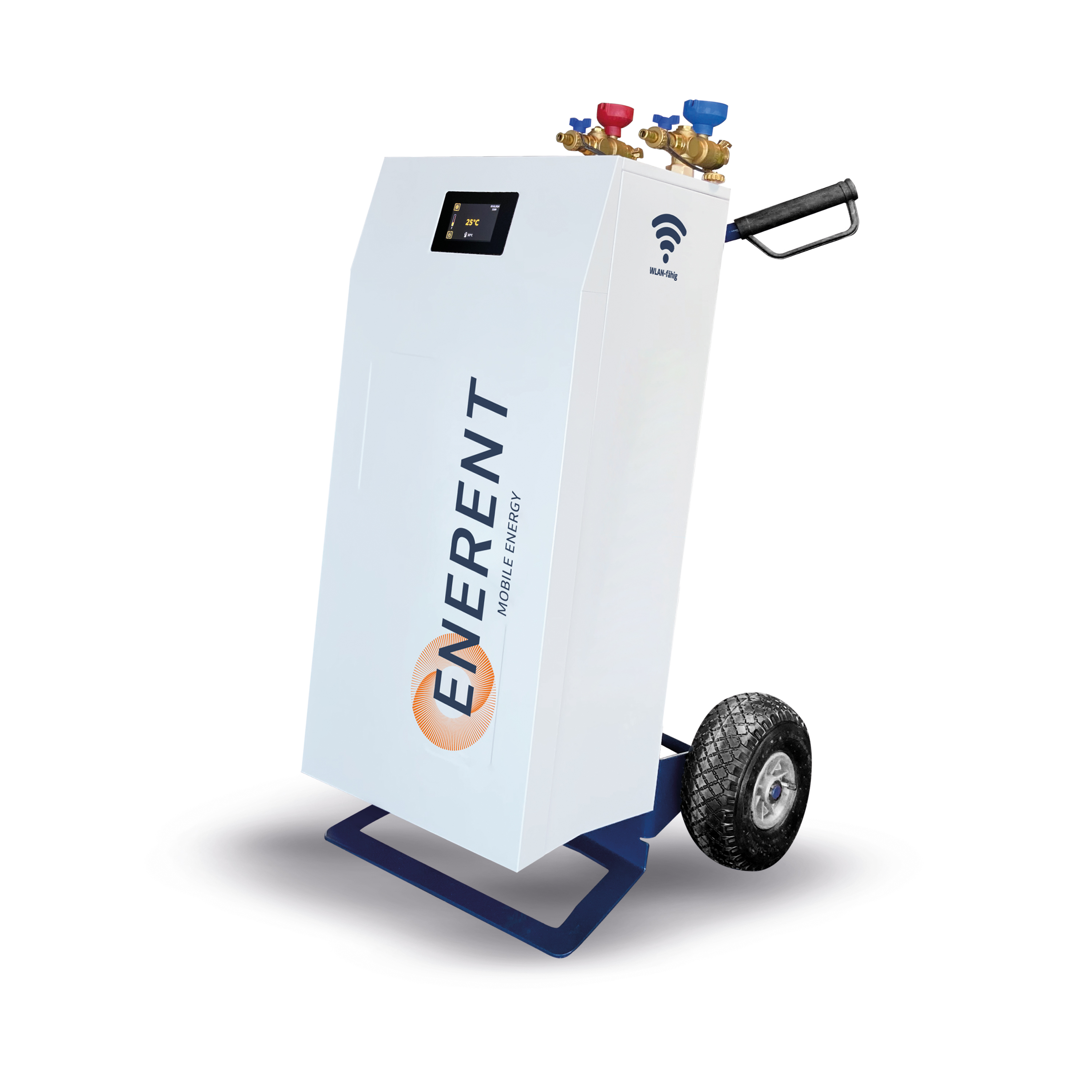 Chauffage mobile électrique&nbsp;pour une utilisation universelle en cas de panne de chauffage, comme chauffage d’appoint ou de secours, ainsi que lors d’interventions sur le générateur de chaleur, pour la protection hors gel et le séchage de la chape.  - 3 niveaux de puissance sélectionnables : 3 / 11 / 19 kW, - Compatible Wi-Fi, - 6 programmes de chauffe pour le séchage de la chape, - Dimensions compactes : 643 x 573 x 1156 mm