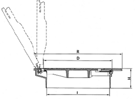TI - BGS Coperchio, fig. 210-60Z classe D 400, con marchio "saetta" modello x SES