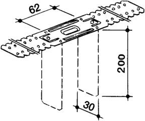 Knauf Direktabhänger, 62 30 mm, H 200mm Kart. 100 Stk., für CD-Profil 60 27, 514437