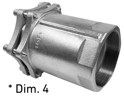 PRIMOFIT Pièce de transition avec filetage femelle (Eau potable), galvanisée, pour les tubes en acier, 4"
