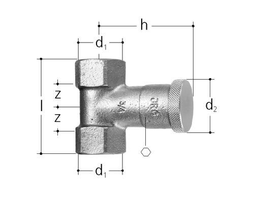 JRG Manchon de réglage bronze GN 1/2 inch, DN 15 mm
