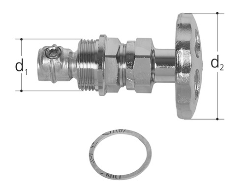 (2) Chapeau avec volant, chromé GN 1/2 inch