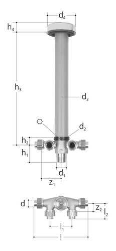 JRG Sanipex LegioStop Robinet de distribution droit à encastrer à 4 départs bronze d 16 mm