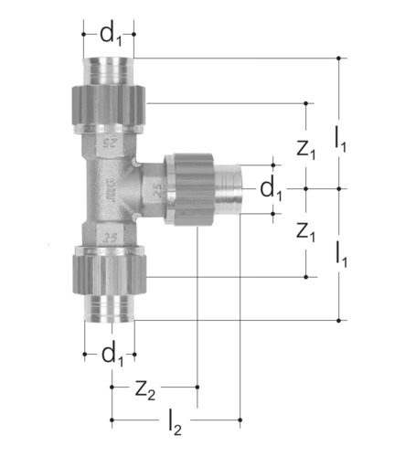JRG Sanipex Té egal bronze d-d-d 25 - 25 - 25 mm