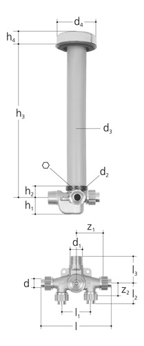 JRG Sanipex LegioStop Robinet de distribution droit à encastrer à 4 départs bronze d 16 mm, GN 3/4 inch
