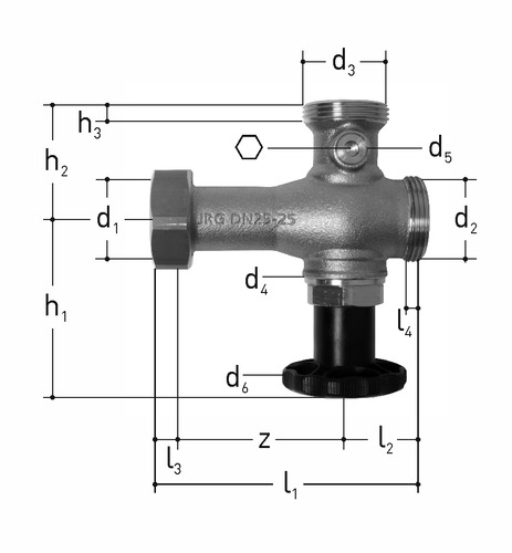 JRG LegioStop JRGUSIT NG Robinet de distribution, Bronze GN 1 inch