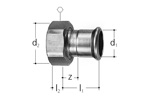 Mapress Raccord d1 54 mm, DN 50 mm