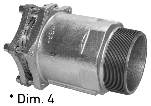 PRIMOFIT Pièce de transition avec filetage mâle (Eau potable), galvanisée, pour les tubes en acier, 4"