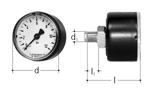 Manomètre GN 1/8 inch, DN 6 mm
