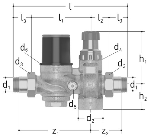 JUNIOR Groupe de sécurité bronze - nouveau DN 20 mm, GN 3/4 inch