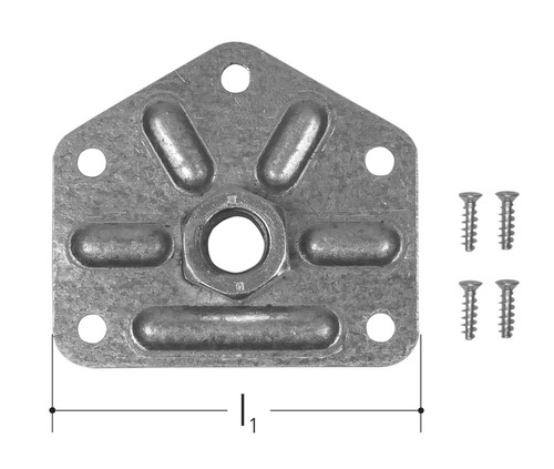 Jeu de fixation pour montage en applique, acier Pour boîtes 90° d 60 mm