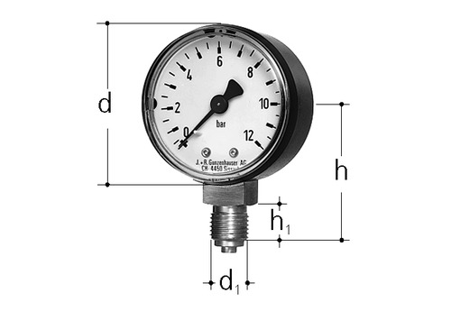 Manomètre GN 1/4 inch, DN 8 mm
