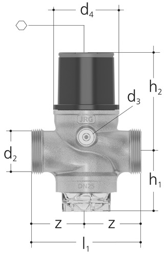 JRGURED Réducteurs de pression bronze - nouveau GN 1/2 inch, DN 15 mm