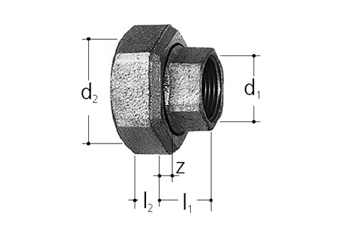 JRG Raccord Fonte malléable zinguée GN 3/4 inch