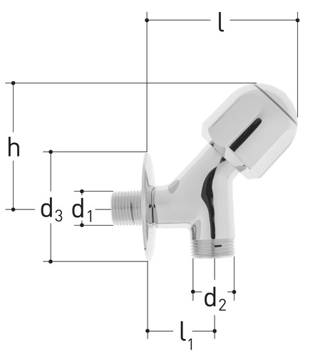 JRG Robinet de réglage avec sortie pour prise d'échantillons laiton Chromé GN 1/2 inch