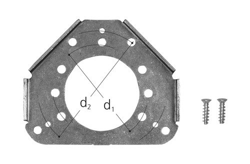 Jeu de fixation acier  Pour montage sur bois d1 60 mm