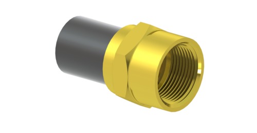 ELGEF Plus Adaptateur de transition PE/laiton d25-63mm / SDR11 / Filetage femelle Rp d 40 mm