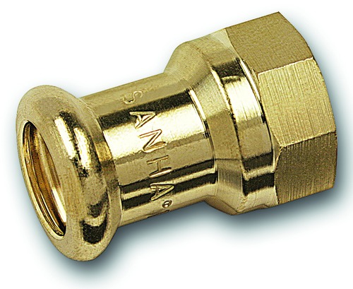 PRESS-FIT Wasser Übergangsnippel Siliziumbronze d 15 mm, Rp 1/2 inch