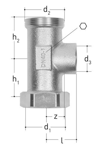 JRG Té Bronze DN 40 mm