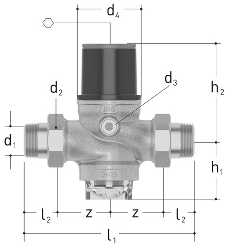 JRGURED Réducteurs de pression bronze - nouveau GN 1/2 inch, DN 15 mm