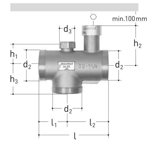 JRGUMAT Mitigeur thermostatique, Bronze Pouces 3/4 inch, DN 20 mm