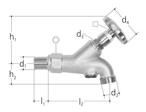 JRG Robinet à bec bronze GN 1/2 inch, DN 15 mm