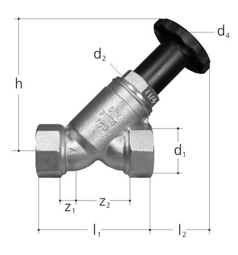 JRG LegioStop Robinet oblique, Bronze GN 1/2 inch, DN 15 mm