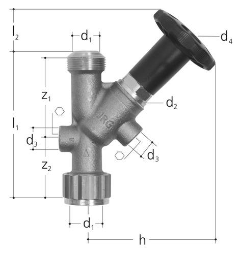 JRG Sanipex LegioStop Robinets d'arrêt oblique bronze d 16 mm