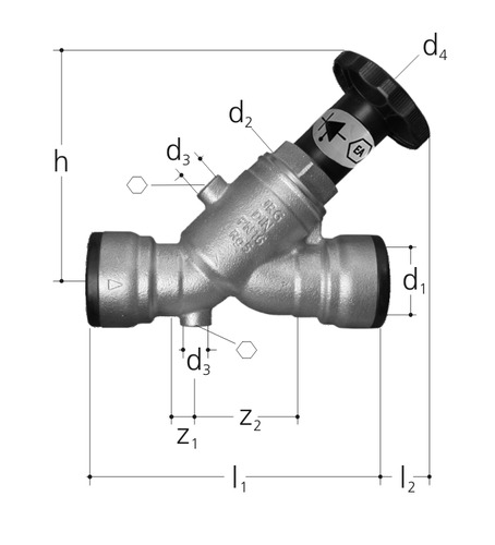 JRG LegioStop Soupape de retenue combinée avec robinet oblique sudoFIT bronze d 42 mm