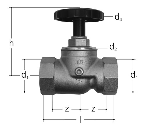 JRG LegioStop Robinets d'arrêt droit, Bronze GN 2 1/2 inch, DN 65 mm