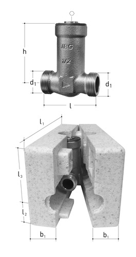 JRGUTHERM Régulateur de circulation Bronze GN 1/2 inch, DN 15 mm