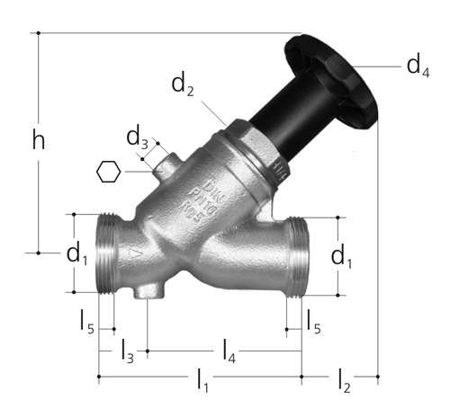 JRG LegioStop Robinet oblique, Bronze DN 32 mm